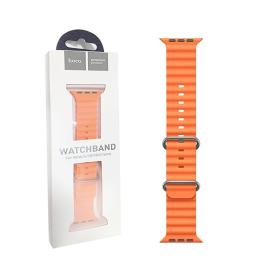 Bracelete de Silicona con Hebilla Doble para iWatch WA12 Series Original Marine (38/40/41mm) Naranja